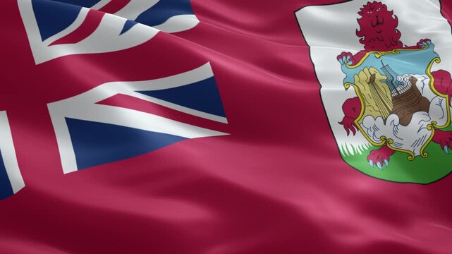 Bermuda flag waving proudly in the breeze, a symbol of national pride and island spirit, ideal for travel, tourism, and patriotic content creation