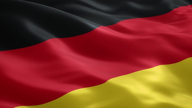 Dynamic German flag waving proudly in the wind, perfect for national pride, travel, or European culture visuals