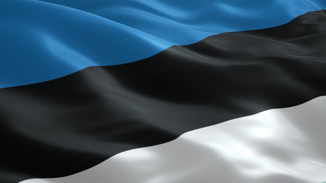 Estonian flag waving gracefully in the wind, a symbol of national pride and identity, perfect for patriotic events and cultural celebrations