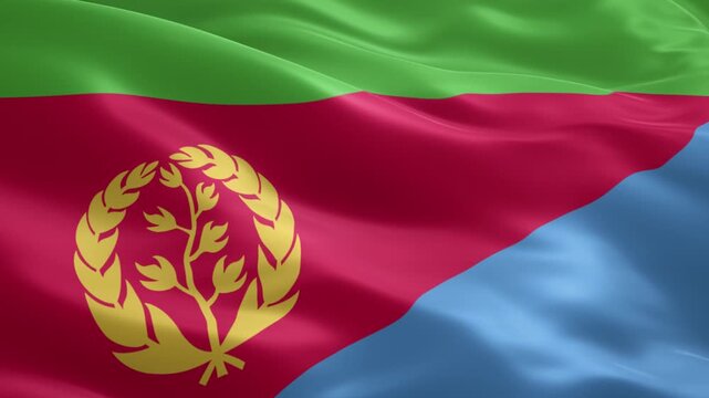 Eritrea flag waving proudly in the breeze, a symbol of national pride and identity, perfect for patriotic events and celebrations