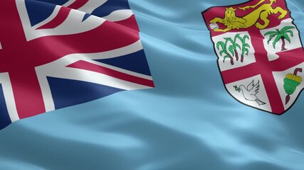 Dynamic waving Fiji flag video footage for patriotic presentations and national day celebrations, symbolizing freedom and national pride for Fiji
