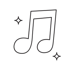 musical note Line Art Illustration. perfect for music related designs and Coloring book