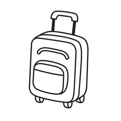Suitcase packed line art illustration