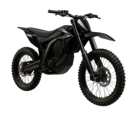 Lightweight electric motocross bike featuring an aggressive fender design.