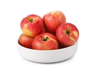 Many fresh ripe apples isolated on white