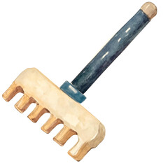Watercolor Zen Garden Rake Illustration