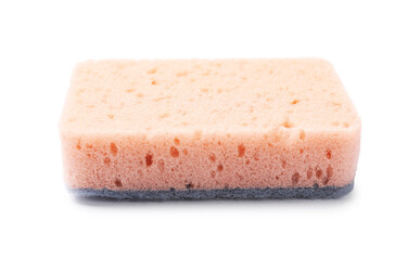 One clean kitchen sponge isolated on white