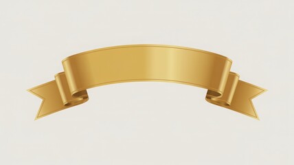 Golden ribbon banner perfect for conveying a message or announcement