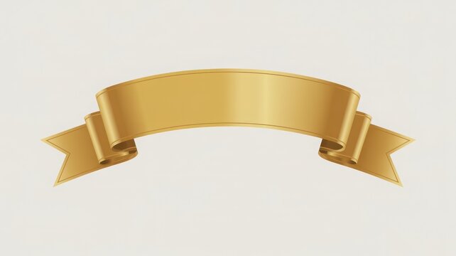 Golden ribbon banner perfect for conveying a message or announcement