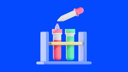 3D Science Lab Education Illustration Background with Modern Laboratory Elements - 1