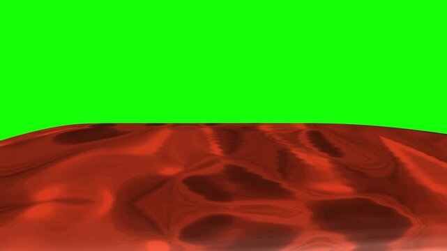 Abstract lava flow against a green screen background for visual effects
