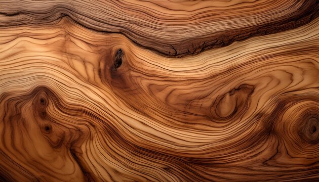 high definition olive wood texture showcasing rich golden browns and dark accents with wavy patterns and natural grain variations throughout