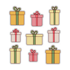 Christmas element stickers and Christmas gifts