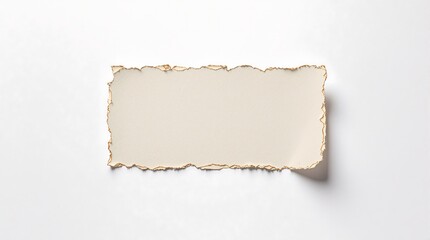 Torn Edge Paper on White Background for Text or Image Insertion