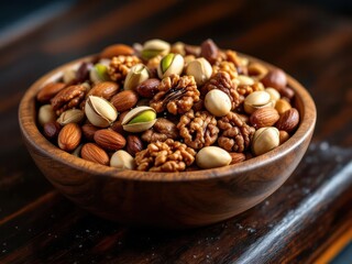 Nuts assortment on a table in a bar