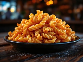 Curly fried potato as a snack on a bar table