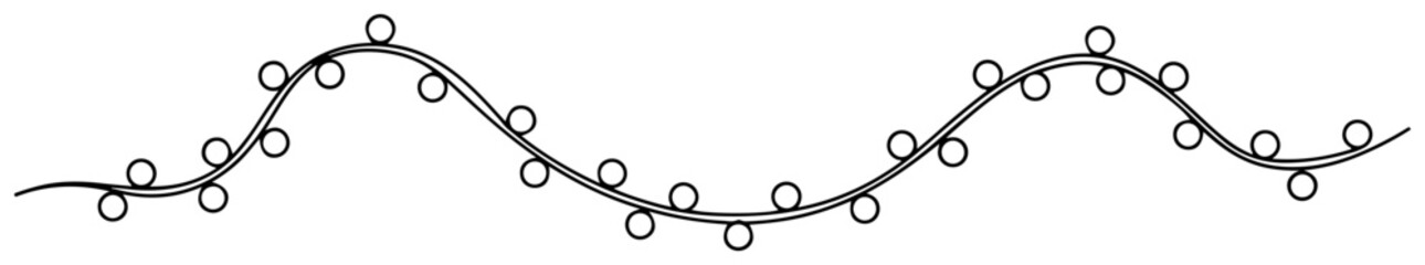 Christmas lights string continuous one line drawing minimalist festive garland vector illustration