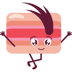 Cute cartoon illustration of a happy skin layer with a hair follicle waving arms and legs on a transparent background