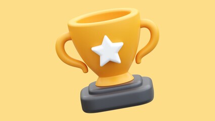 3D Trophy Award Background with Achievement and Success Elements - 1