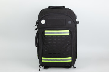 Extra large tactical sanitary rescue backpack, studio shoot on white background .