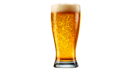 Glass of Golden Beer with Foam and Bubbles ultra 4f10805e isolated on a transparent background