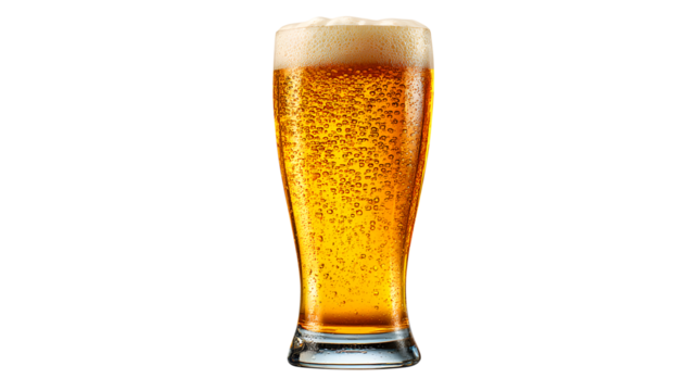 Glass of Golden Beer with Foam and Bubbles ultra 4f10805e isolated on a transparent background