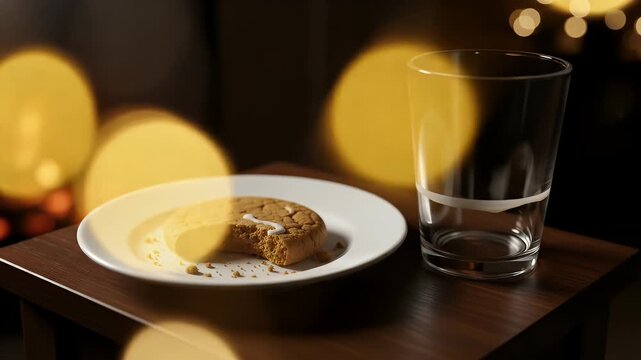 Cookie and Empty Glass: Late Night Snack