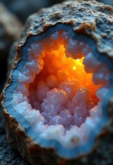 Obraz premium Geode Treasure Hollow Rock Quartz Cavern Jewels Spectacular Crystalline Arrangements