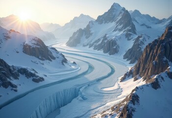 Glacier Transition Points Alpine Wilderness Candid Photographic Essence Elevation Journey Through Raw Nature