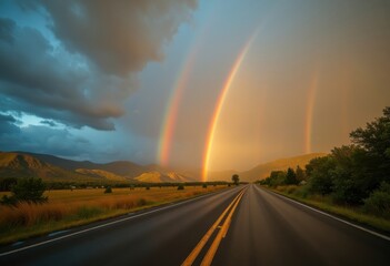 Vivid Rainbow Appearing After Intense Summer Thunderstorm Captured in Spectacular Detail