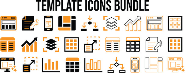 &ldquo;Template Icons Bundle &ndash; Business, Analytics, UI Dashboard & Mobile Template Icon Set&rdquo;