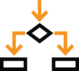 Decision Flowchart Icon &ndash; Workflow Process Diagram Symbol for Templates & UI Design