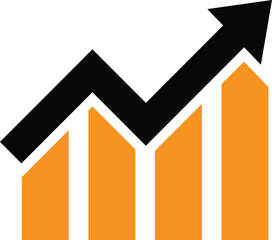 analytics icon in black and yellow colour