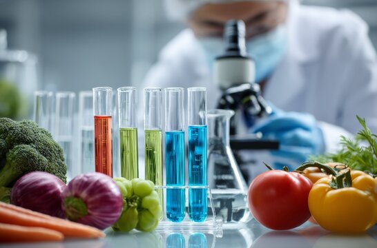 Exploring the Intersection of Science and Food: A Close-Up Look at Vegetables and Laboratory Testing in Nutrition Research - Powered by Adobe