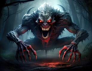 Raffigurazione dei  un brutto mostro in un sogno