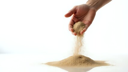 Hand Pouring Sand onto a Surface
