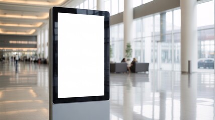 Showcase your brand with a modern advertising display in a bright corporate lobby space