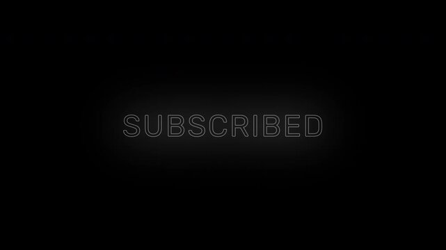 4K subscription animation with blinking text effect, modern digital motion design perfect for promo alerts and online channel engagement.
