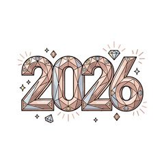 2026 Rose Gold and Diamond Typography