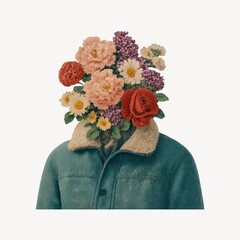 Obraz premium Surreal floral head portrait