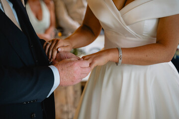 A man and woman are getting married