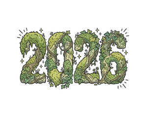 Fresh Green Moss and Grass 2026 Typography Vector Illustration7