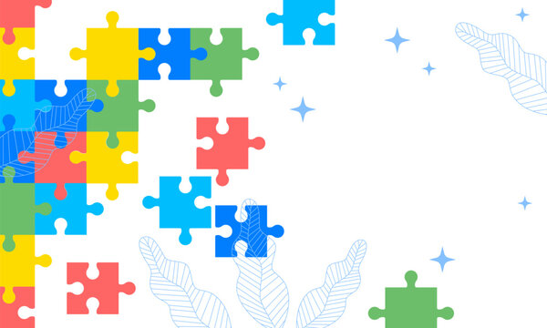 Puzzle Background. Mind jigsaw puzzle. Autism awareness. Puzzle Background for Alzheimer awareness