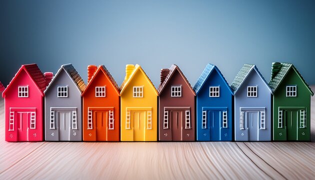 colorful miniature houses representing real estate market diversity and choices