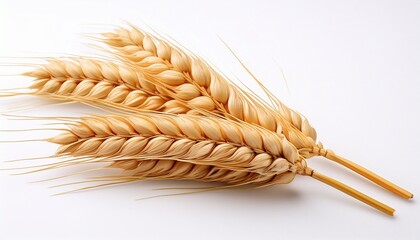 single stalk of ripe wheat isolated on white background ear of wheat isolated on white background