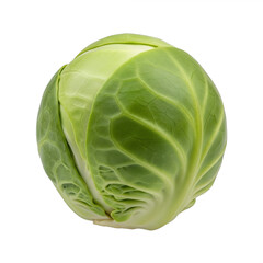 Obraz premium Fresh, vibrant green brussels sprout, macro shot, isolated on transparent background. Ideal for Christmas menus, healthy eating blogs, recipe content, and holiday food advertising. Clean, bright,