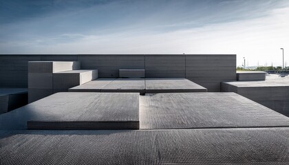 monochromatic concrete blocks showcasing modern architectural facade design