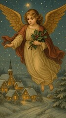 Fototapeta premium Angelic winter wallpaper for mobile