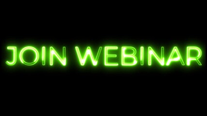 Join Webinar Neon Typography Animation