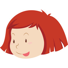 Close Up Portrait Of A Young Girl With Red Hair And Blue Eyes Sticking Her Tongue Out Playfully Against A Transparent Background